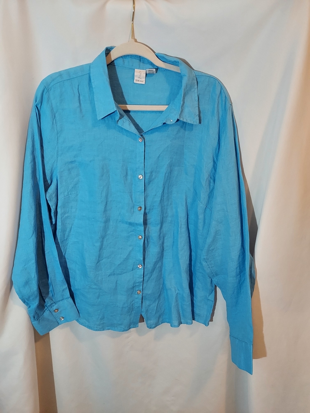 Joie Turquoise Button-Down Linen Shirt